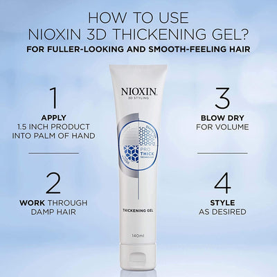 Leah's Locks Salon Essentials Hair Gel Nioxin 3D Styling Thickening Hair Gel
