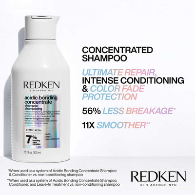 Leah's Locks Salon Essentials Shampoo REDKEN Acidic Bonding Concentrate Shampoo for Damaged Hair