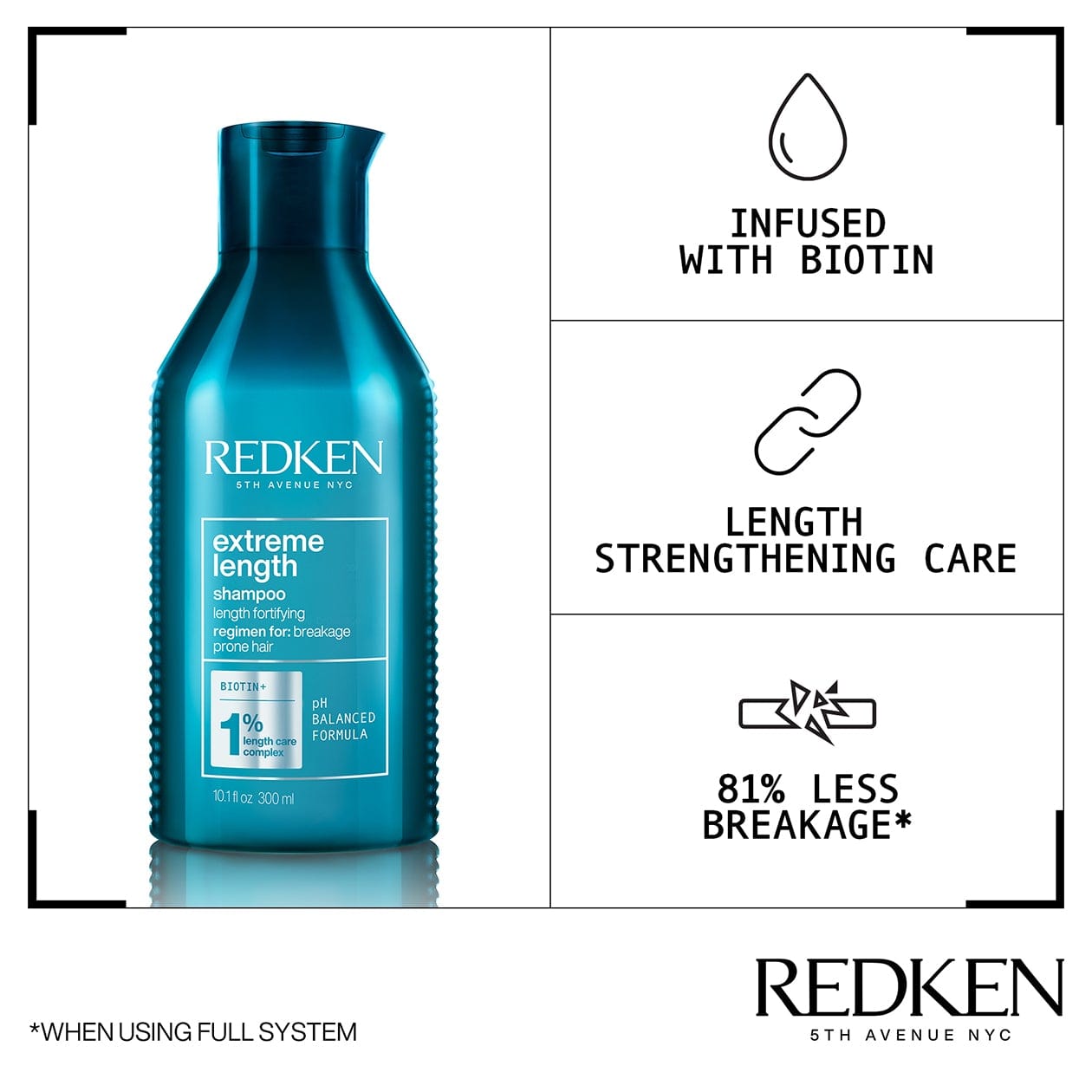 Leah's Locks Salon Essentials Shampoo REDKEN Extreme Length Shampoo with Biotin